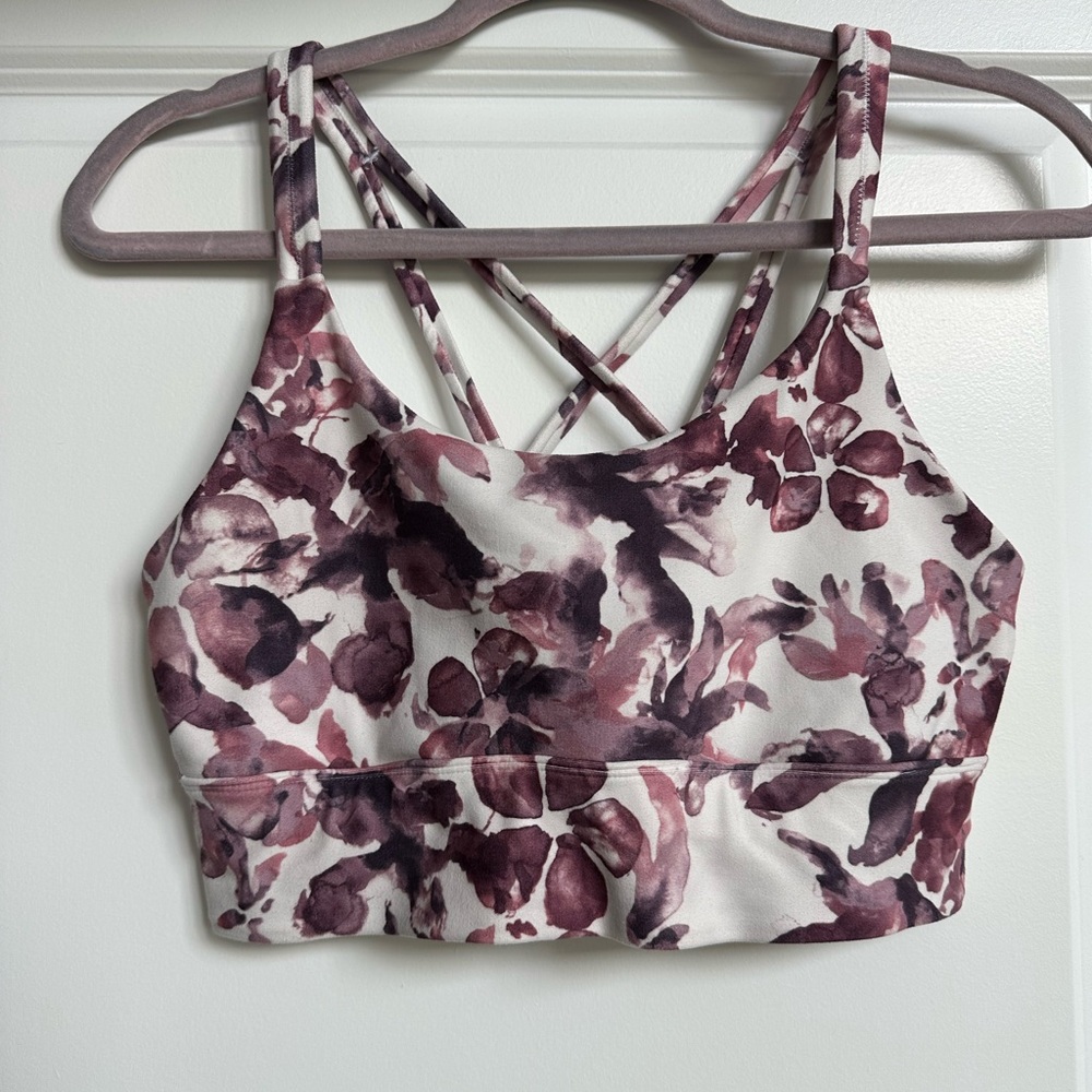 Balance Collection Purple and White Sports Bra